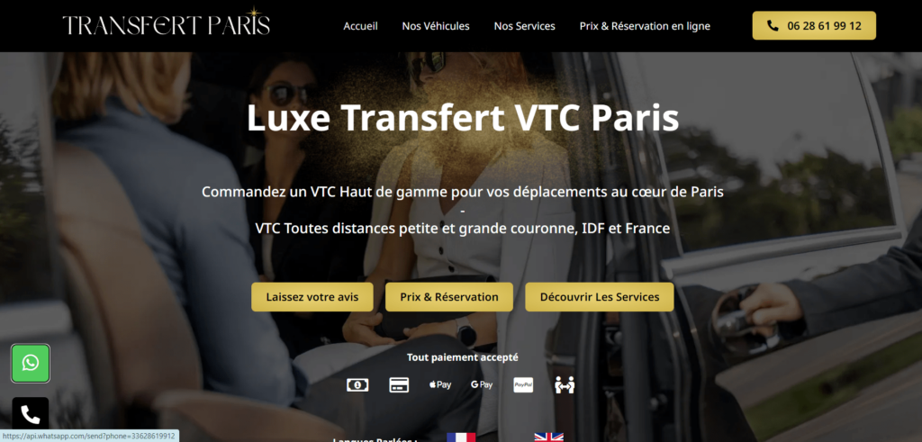 Luxe transfert VTC Paris